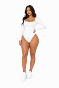 body blanco de manga larga
