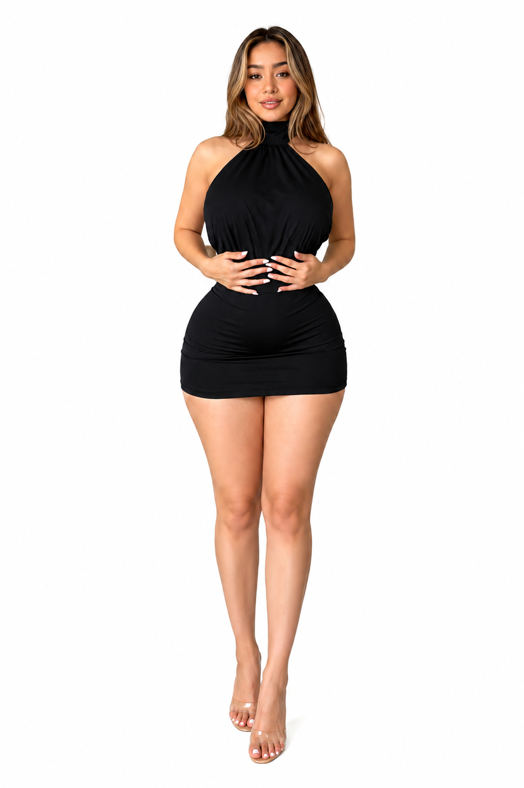 Noir Élite – Vestido Halter Mini