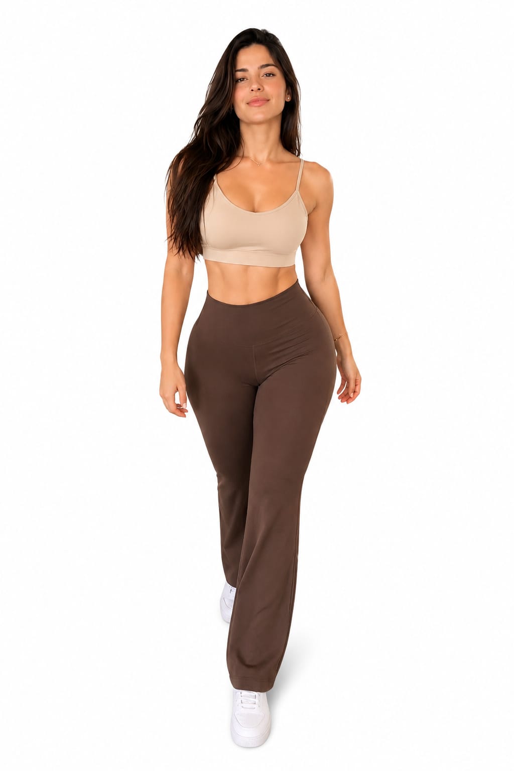 Pantalón de yoga acampanados chocolate
