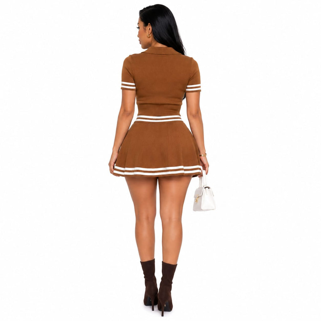 Conjunto Polo Chocolate Varsity/Descubre el equilibrio perfecto