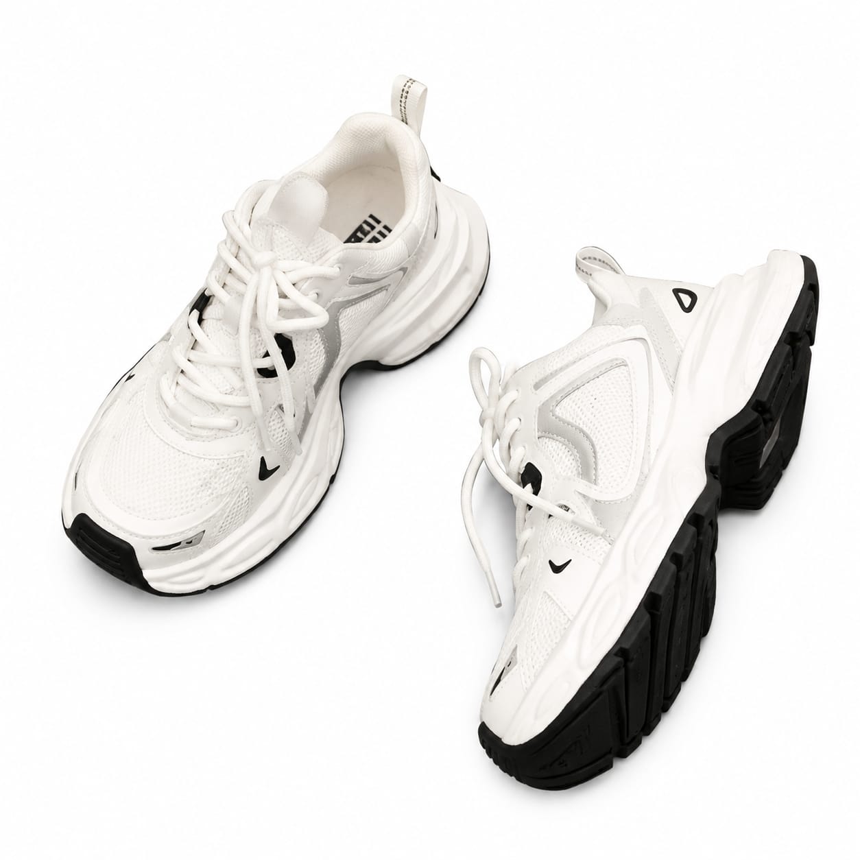Tenis Chunky Blancos de Plataforma para Mujer/ ajuste cómodo y seguro.